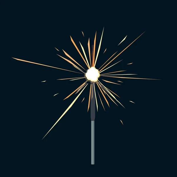 Sparkler Fuochi Artificio Festivi Illustrazione Vettoriale — Vettoriale Stock