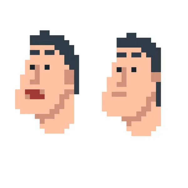Pixel Head Talking Head Vector Illustration — Stock Vector