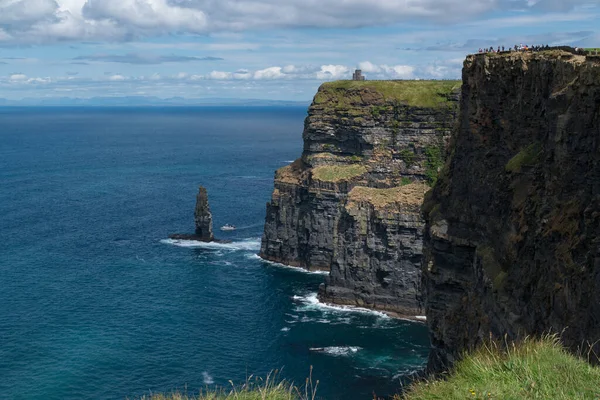 世界著名的莫赫悬崖景观在克莱尔爱尔兰县 沿着野生大西洋的风景爱尔兰自然地标 — 图库照片