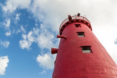 İrlanda 'daki Poolberg feneri, Dublin körfezi, Dublin, İrlanda.