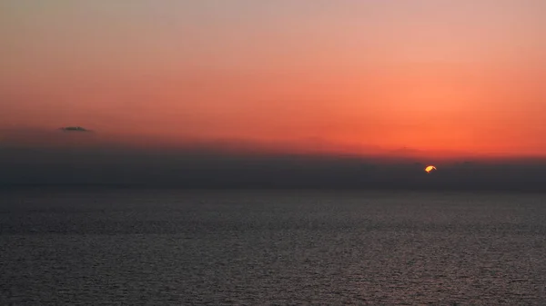 Pôr Sol Sobre Mar Verão Ilha Lefkada Grécia Mar Mediterrâneo — Fotografia de Stock