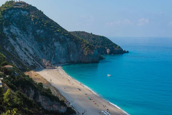 Pláž Milos Ostrově Lefkada Řecko Agios Nikitas Ionské Ostrovy Letní — Stock fotografie