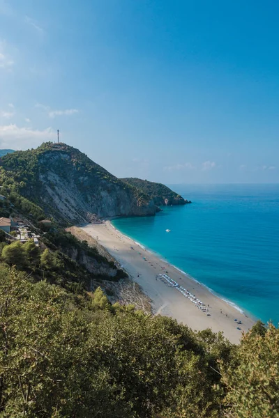 Pláž Milos Ostrově Lefkada Řecko Agios Nikitas Ionské Ostrovy Letní — Stock fotografie