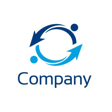 Logo bağlayın. Bağlantı logo fikir şablonu. Beyaz arka plan üzerinde vektör çizim