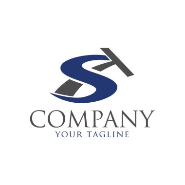 Mektup S ve T beyaz arka plan üzerinde. Logo tasarım şablonu. Düz tasarım