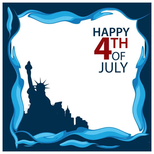 Vector Illustration Background American Independence Day July Happy 4Th July — Stock Vector