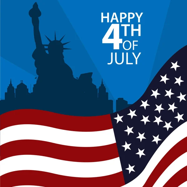 Vektorillustration Hintergrund Ist Der Amerikanische Unabhängigkeitstag Vom Juli Designs Für — Stockvektor