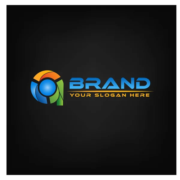 Letter Black Background Logo Design Template Colorful Logo Design — Stock Vector