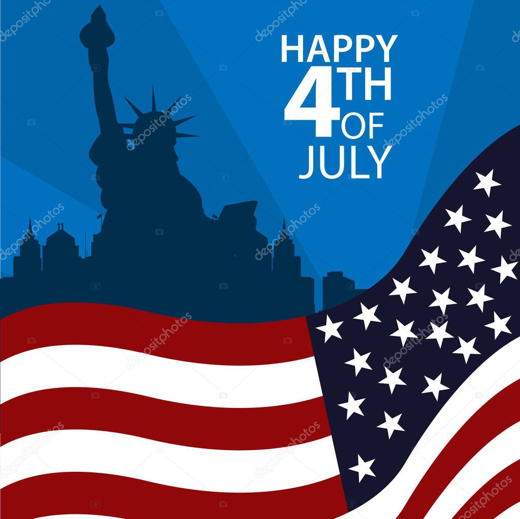 Vector illustration. background American independence day of July 4. Happy 4th of July. Designs for posters, backgrounds, cards, banners, stickers, etc