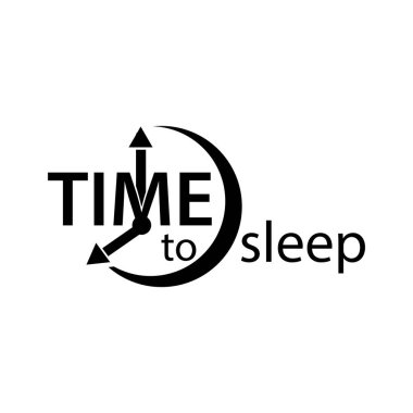 Uyku zamanı. Beyaz arka plan düz vektör çalar saat simgesine.