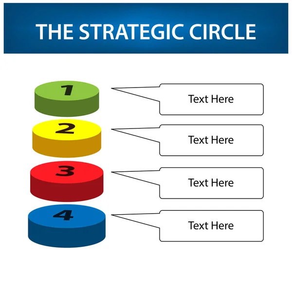 Strategische Cirkel Witte Achtergrond — Stockvector