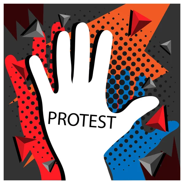 Pas Protestation Avec Main Illustration Icône Vectorielle — Image vectorielle