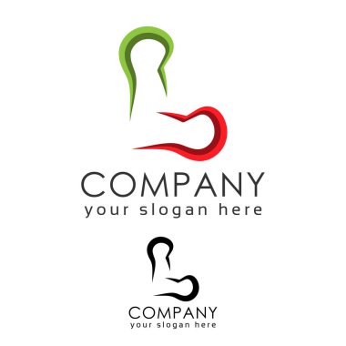 L harfi renkli vektör logosu