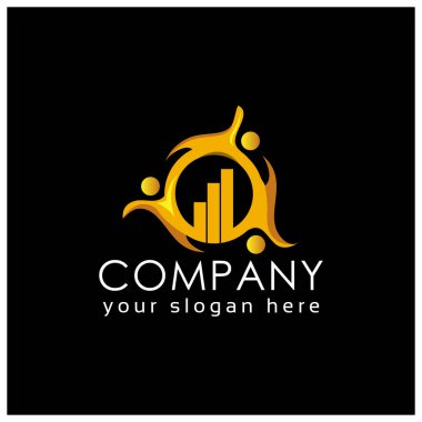 Çubuk grafik ile takım iş vektör. Beyaz arka plan üzerinde düz vektör çizim