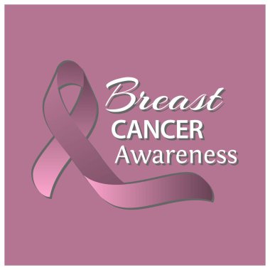 Meme kanseri bilinçlendirme şerit pembe bir arka plan üzerinde. Vektör çizim