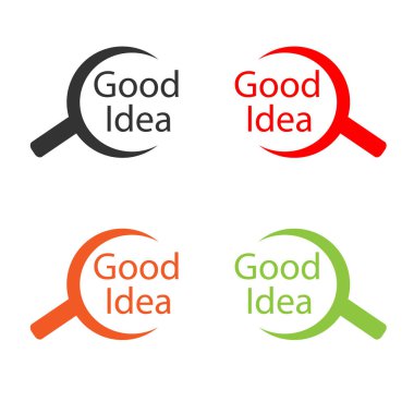 Beyaz arka plan üzerinde büyüteç düz vektör çizim ile iyi fikir.