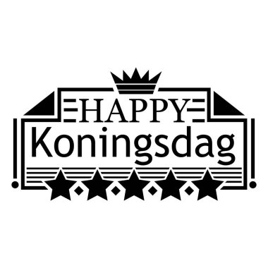 Vektör çizimi. Hollanda Krallar Günü, 27 Nisan tarihli Koningsdag. Posterler, arka planlar, kartlar, afişler, çıkartmalar için tasarımlar, vs.