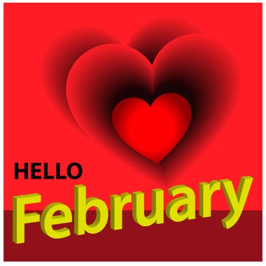 Şubat hisse senedi arka plan Merhaba. Merhaba Şubat için vektör illüstrasyon kavramı.
