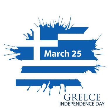 Vektör çizim. 25 Mart Yunanistan ulusal tatil arka plan. Yunanistan Bağımsızlık günü. Posterler, arka planlar, kartları, afiş, çıkartmalar, vb için tasarımlar