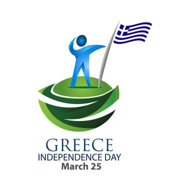 Vektör çizim. 25 Mart Yunanistan ulusal tatil arka plan. Yunanistan Bağımsızlık günü. Posterler, arka planlar, kartları, afiş, çıkartmalar, vb için tasarımlar