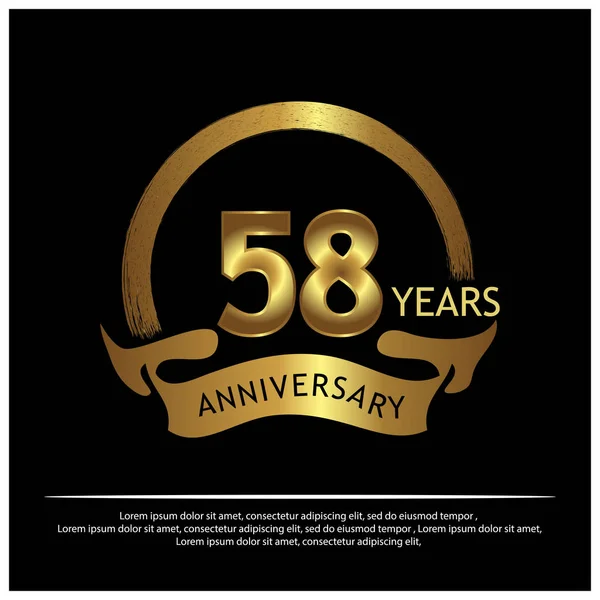 Años Aniversario Oro Diseño Plantilla Aniversario Para Web Juego Cartel — Archivo Imágenes Vectoriales