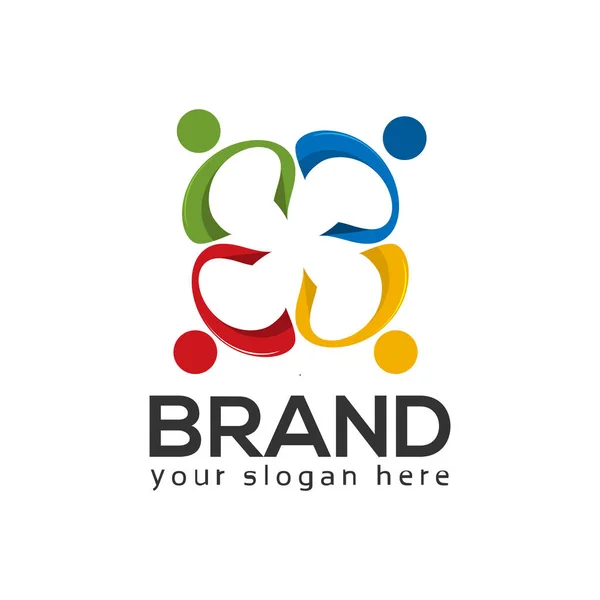 Ekip birlikte çalışma. Bir grup insan. takım çalışması. Logo vektör.