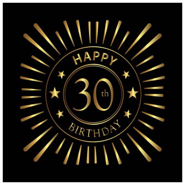 Mutlu Doğum günü hisse senedi vektör şablon, mutlu yıllar kırk 30 yıl