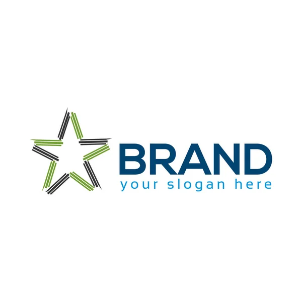 Modello Logo Star Design Piatto Illustrazione Vettoriale Sfondo Bianco — Vettoriale Stock