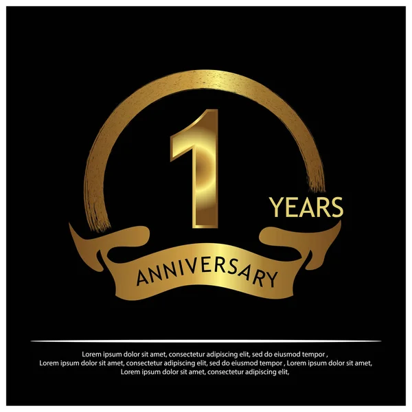 One Years Anniversary Golden Anniversary Template Design Web Game Creative — Stock Vector