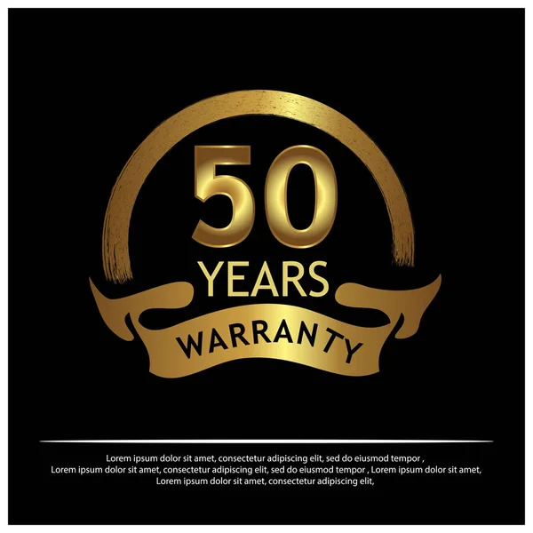 On beş yıl garanti altın etiket üzerindeki siyah arka plan - vektör