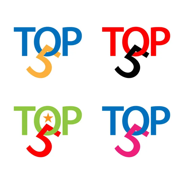Top Cinq Des Icônes Stock Icône Colorée Design Plat — Image vectorielle