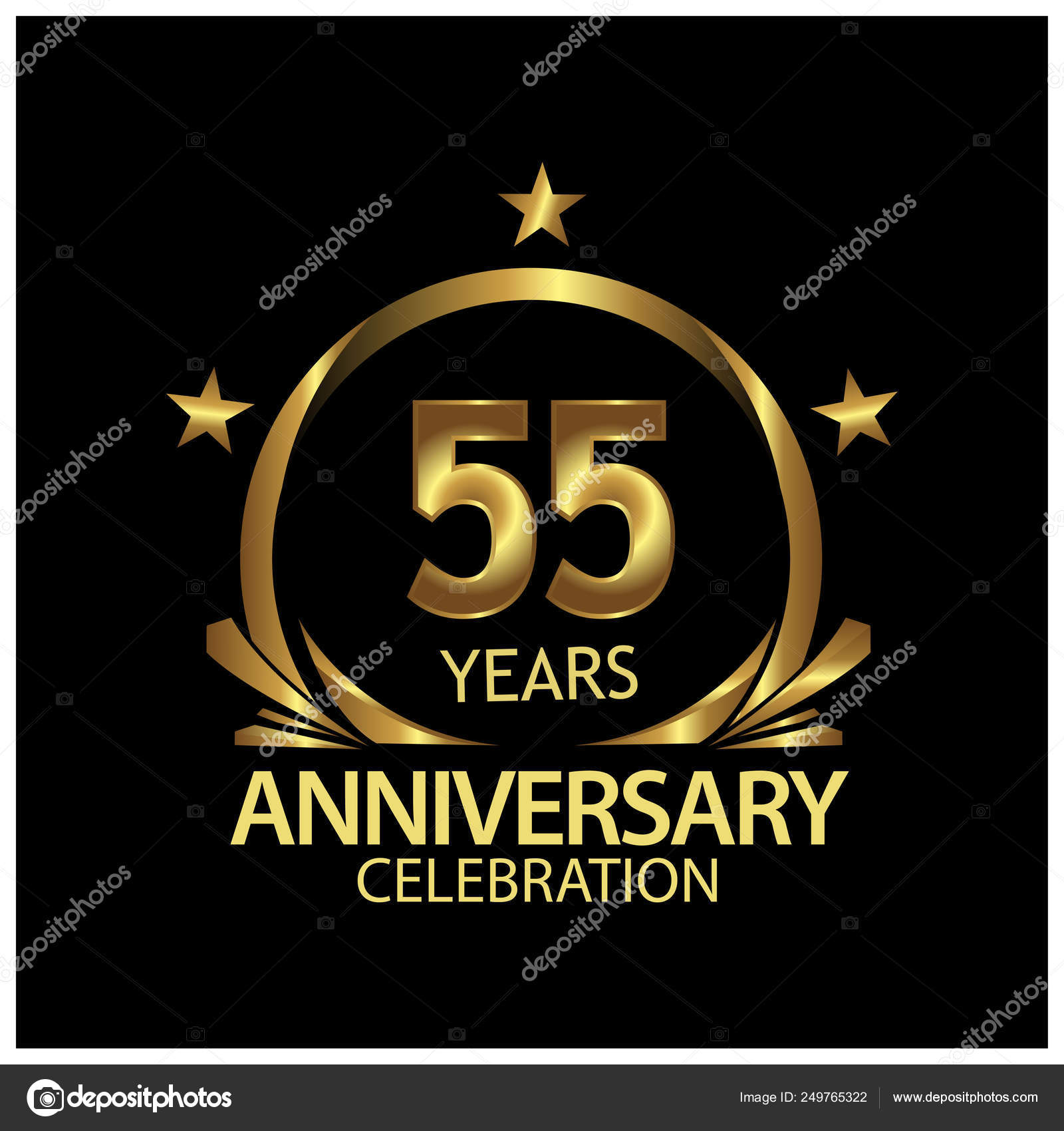 Anniversaire Cinquante Cinq Annees Doree Modele Anniversaire Conception Pour Web Image Vectorielle Sarya C