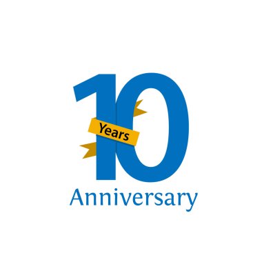 On yıl yıldönümü kağıt izole. Yıldönümü şablon tasarım web, oyun, yaratıcı poster, kitapçık, broşür, el ilanı, dergi, davetiye - vektör