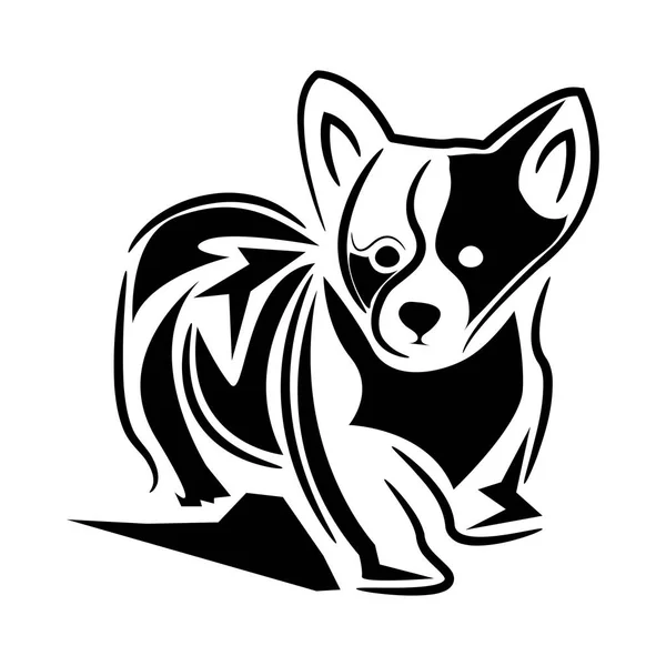 Köpek Siluet Hisse Senedi Logo Şablonu Düz Tasarım — Stok Vektör