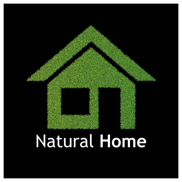 Herbe Maison Logo Vecteur Maison Nature — Image vectorielle