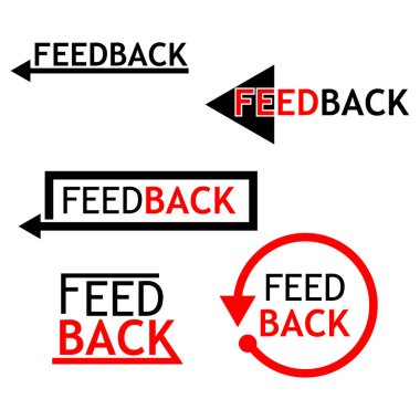Geribildirim stok simgesi, düz simgeler. Simge seti