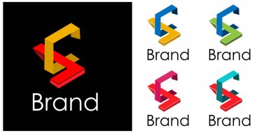 Harf Cl , geometri logo şablonu