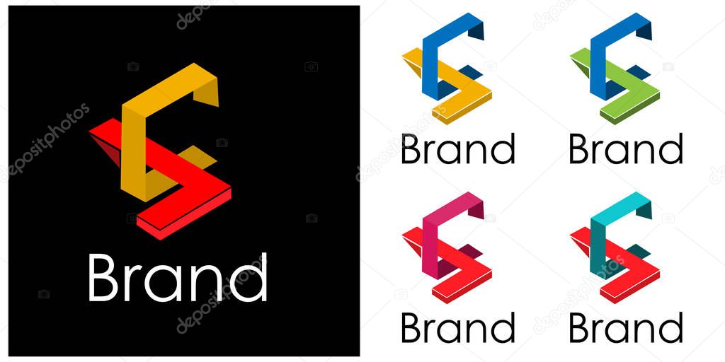Letter CL , geometry logo template