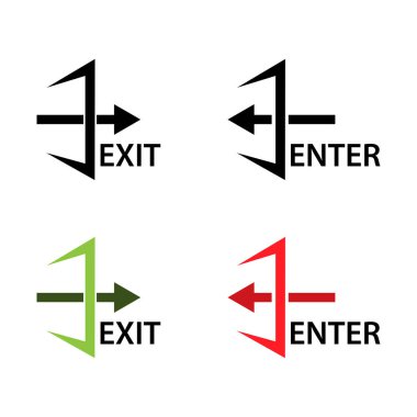 Vektör simgelerini girin ve çıkın. Düz tasarım