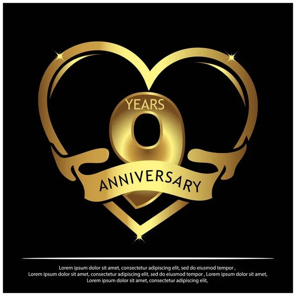 Years Anniversary Golden Anniversary Template Design Web Game Creative Poster — Stock Vector