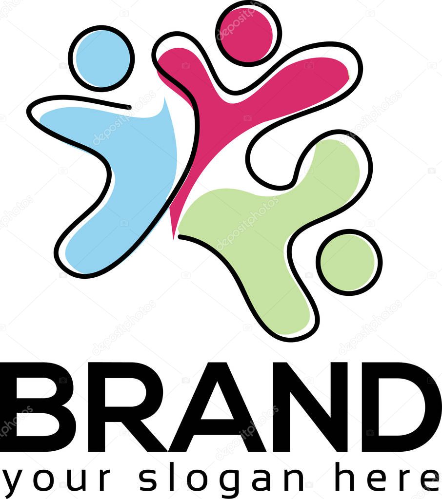 Community child concept. Icon of child together