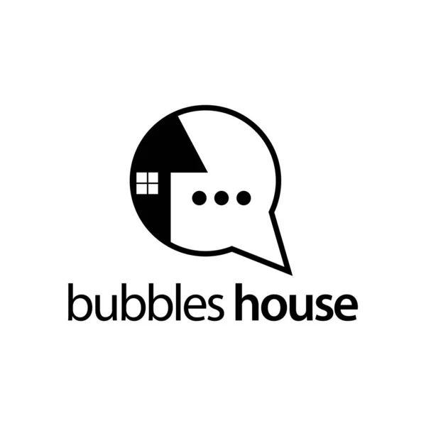 Maison Bulles Stock Logo Modèle Conception Plate — Image vectorielle