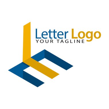 Le Initial stok logo şablonu., modern kağıt yazı tipi.