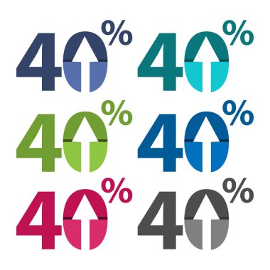 yüzde kırk yukarı, yukarı ok illüstrasyon