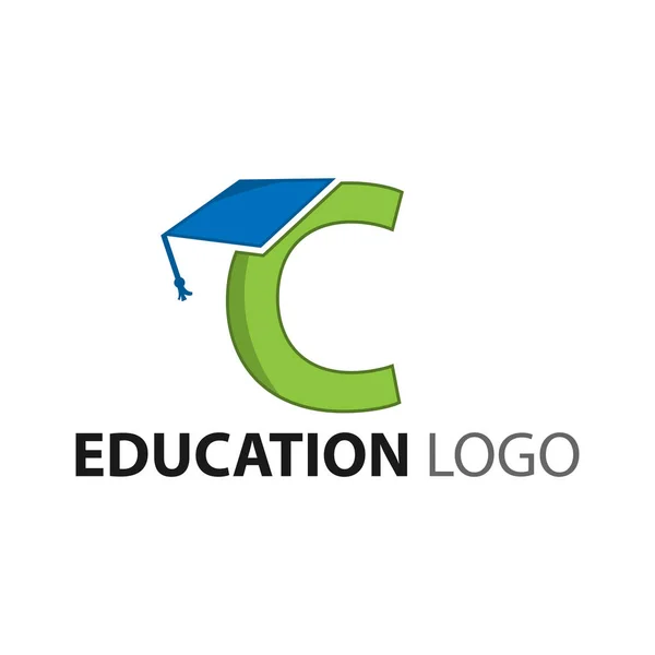 Logo Graduación Letra Logo Educación — Archivo Imágenes Vectoriales