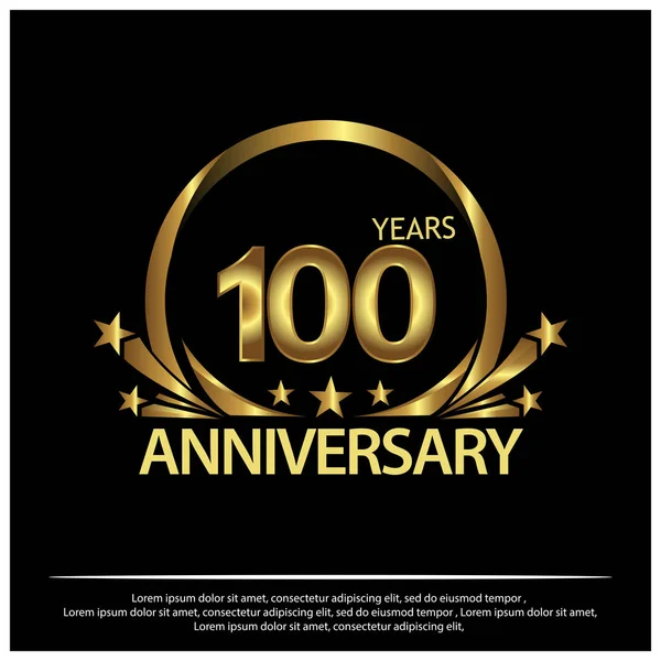 Yüz yıl yıldönümü altın. Yıldönümü şablon tasarım web, oyun, yaratıcı poster, kitapçık, broşür, el ilanı, dergi, davetiye - vektör