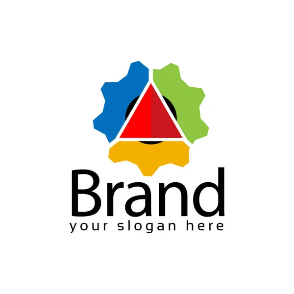 Triangle Tech Logo Stock Design Plat Illustration Vectorielle Sur Fond — Image vectorielle