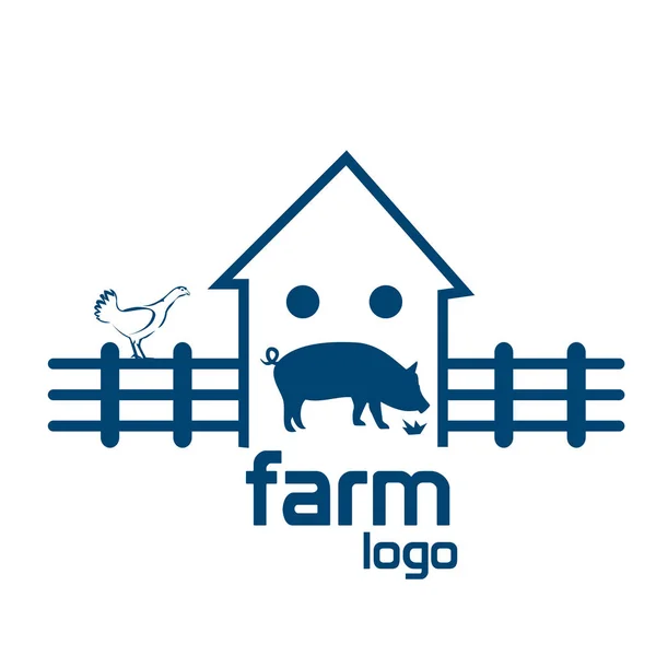 Farm Logo Stock Logo Vektor Vektoros Illusztráció Fehér Háttérrel — Stock Vector