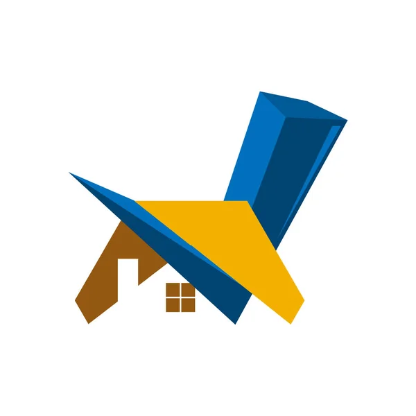 Вектор Логотипа Контрольного Дома Логотип Абстрактного Дома Векторная Иллюстрация Белом — стоковый вектор