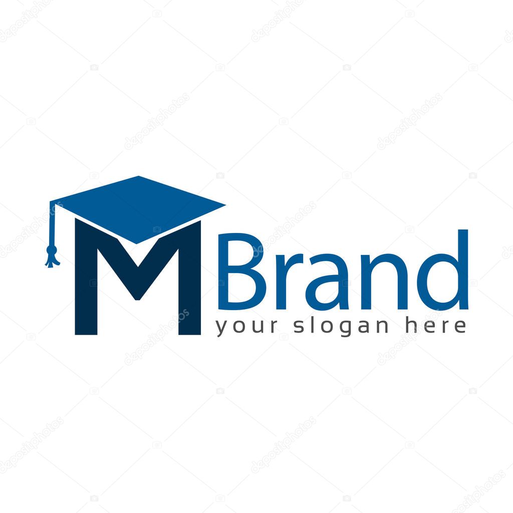 Graduation logo stock, Letter M, Education logo